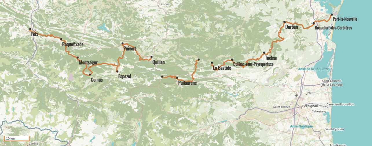 Carte du sentier Cathare