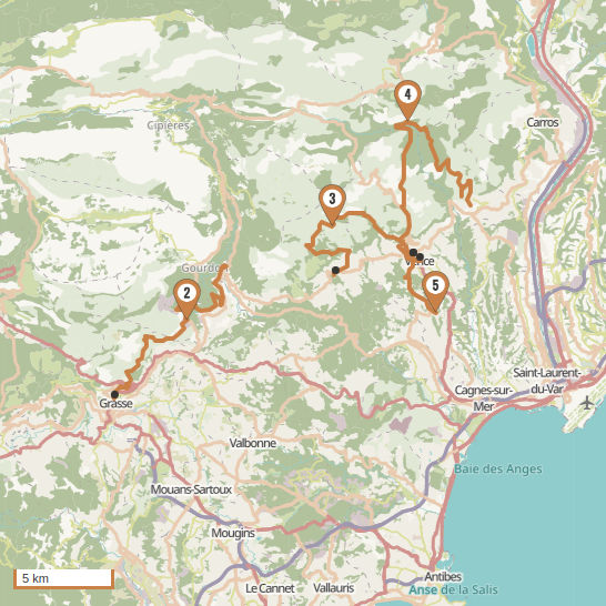 Carte du voyage Senteurs et couleurs de la Côte d'Azur - Côte d Azur