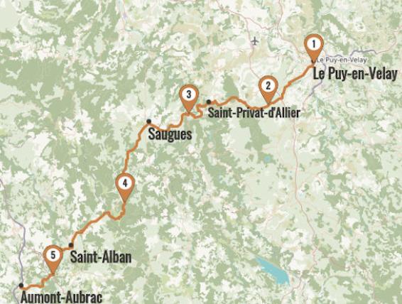 carte des chemins de compostelle